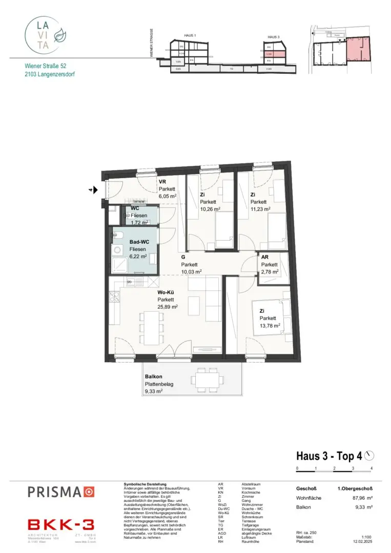LAVITA - Moderne 4 Zimmer Erstbezug-Wohnung mit Südbalkon in Langenzersdorf für jede Lebenslage