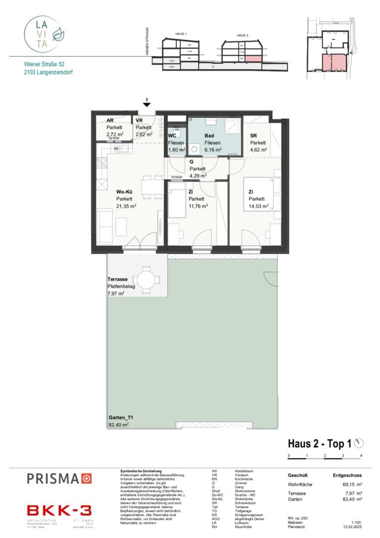 RESERVED - LAVITA - Modern 3-room garden apartment with south terrace