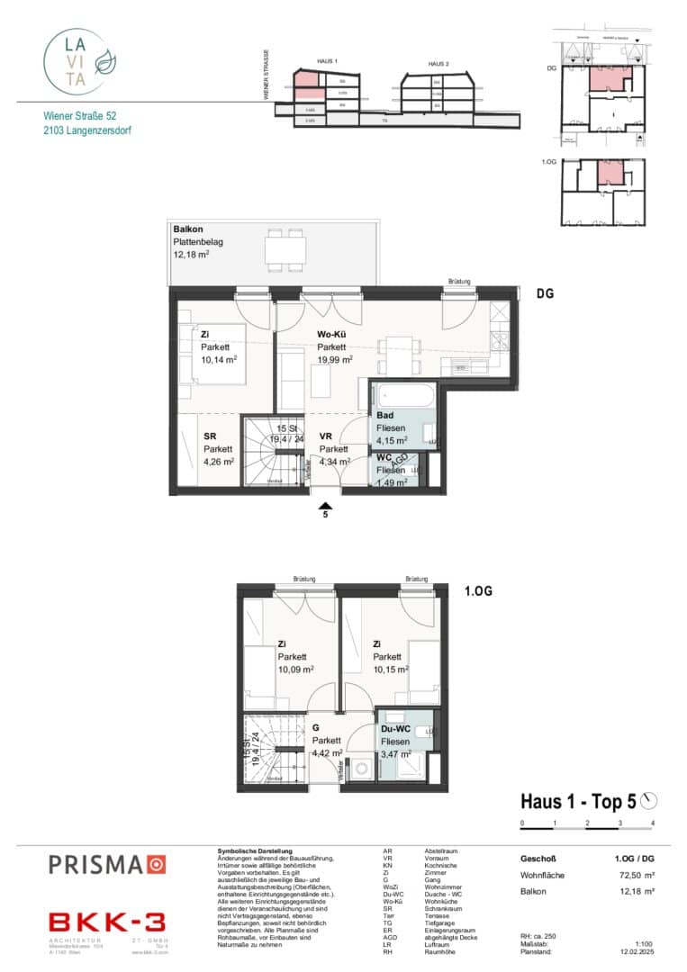 Modern 4-room maisonette apartment with balcony, not far from the Vienna city border