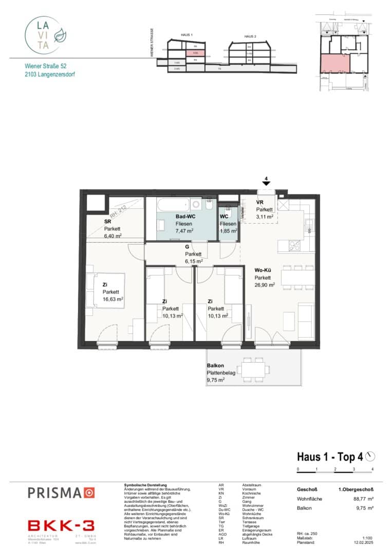 LAVITA - 4-room apartment with balcony and customization options in Langenzersdorf