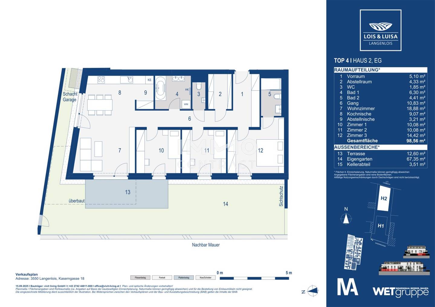 Apartment New build central garden