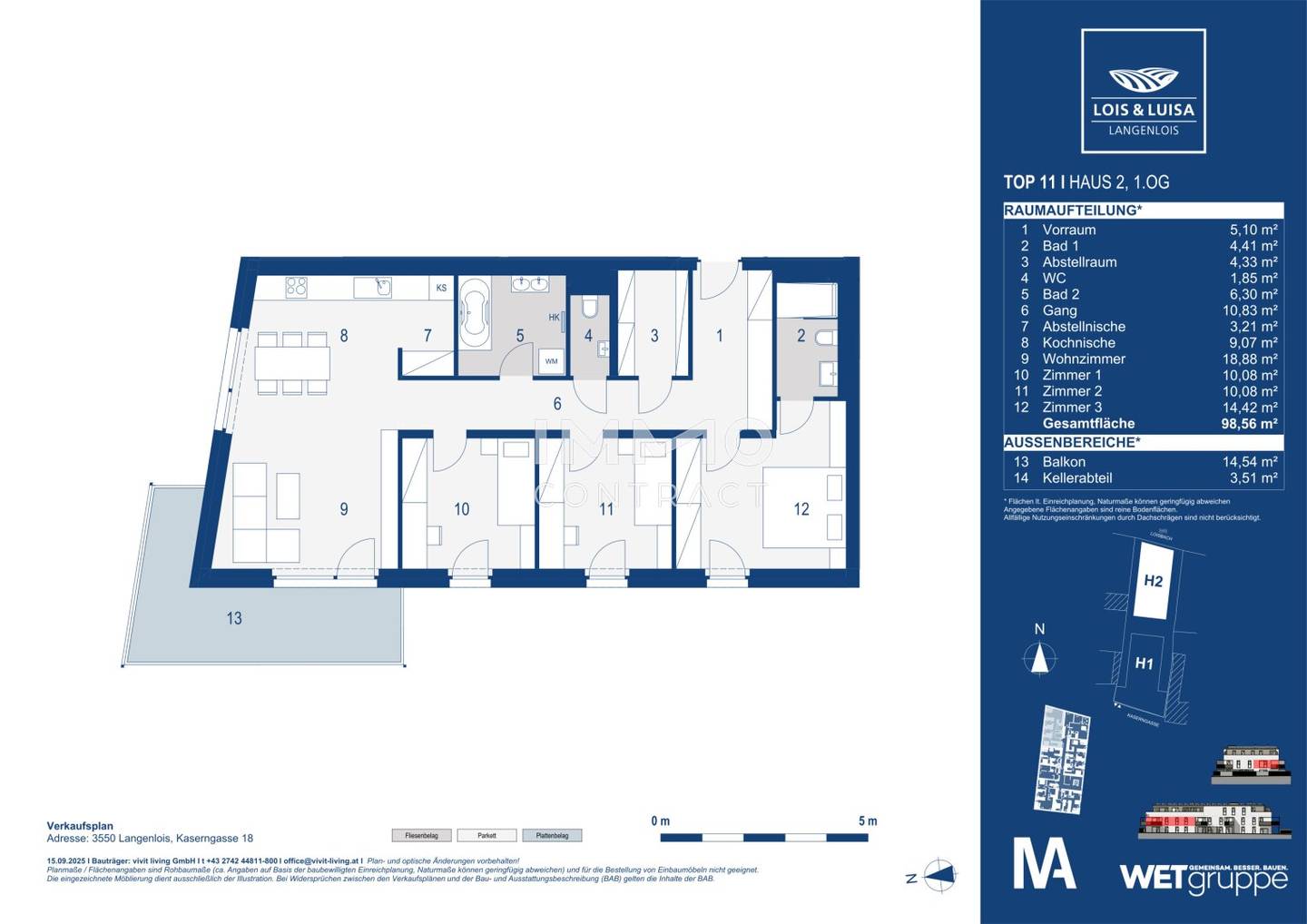 Wohnung mit Dachterrasse und Privatgarten