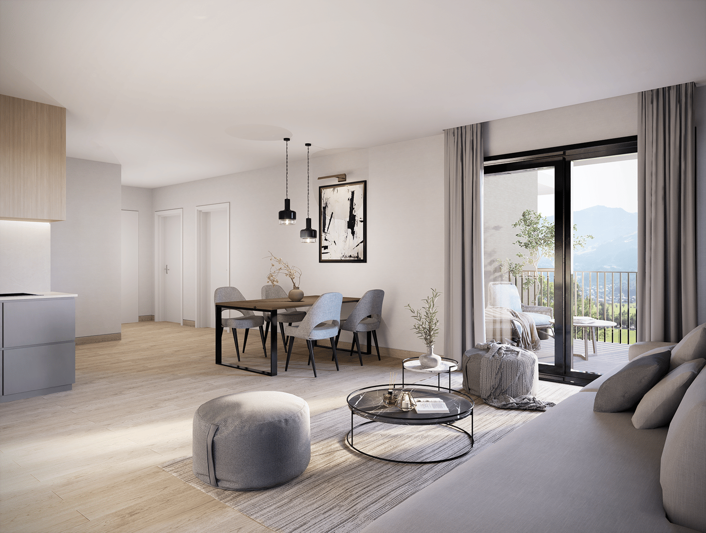 Neubauwohnung unverbaubare Aussicht und Lift