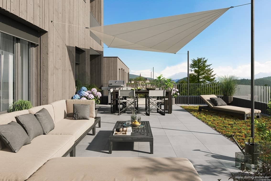 Newly built apartment first occupancy terrace