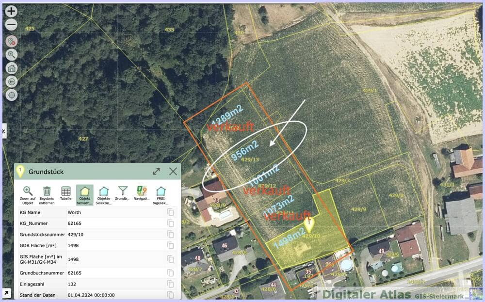 Building land 956 m² Kirchberg