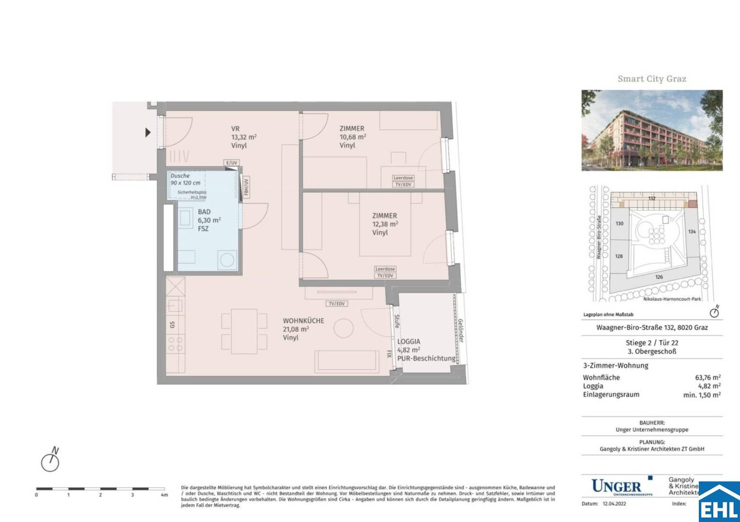 Neubau Wohnung in Graz Loggia Tiefgarage