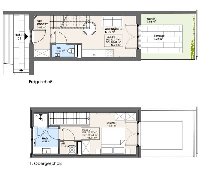 Apartment on the city fringe with terrace and garden first occupancy
