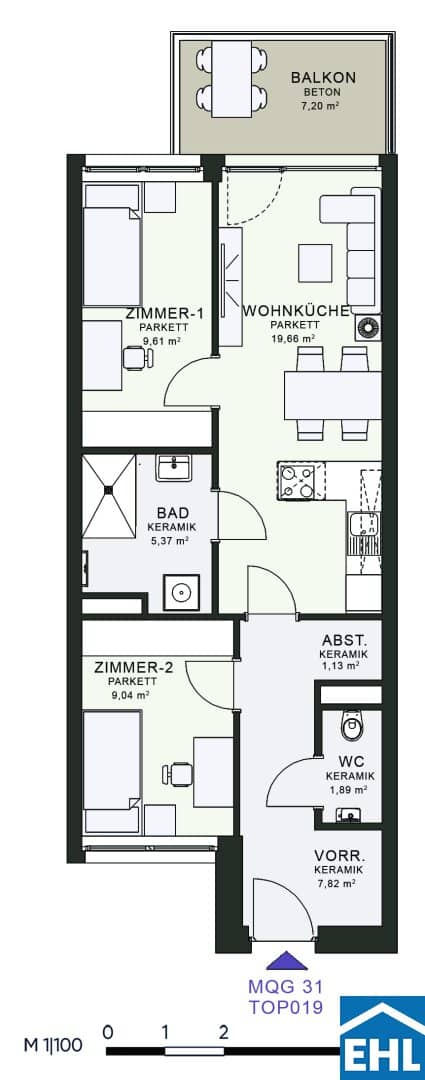 3-Zimmer-Neubau Wohnung Graz Messequadrant