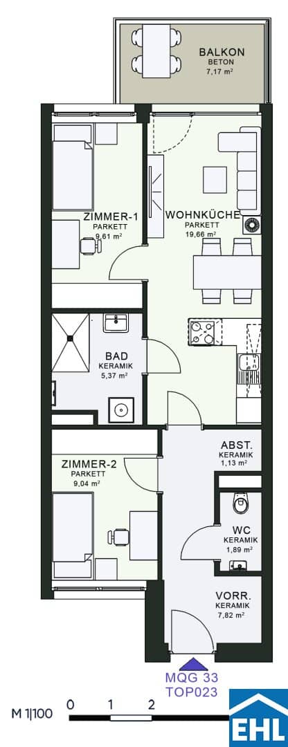 Moderne 3-Zi-Wohnung in Graz Messequadrant