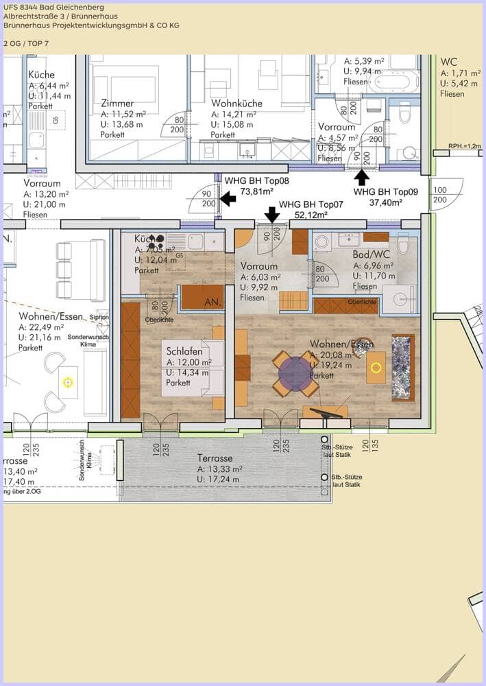 Wohnung Neubau Erstbezug mit Terrasse und Lift