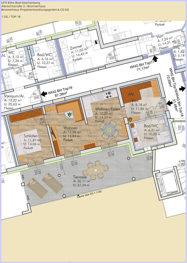 Wohnung Aussichtslage nahe Hauptplatz Terrasse