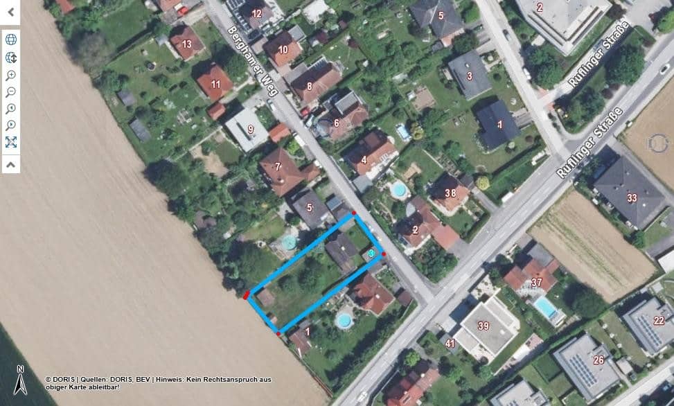Baugrund in Bergham, 997 m²