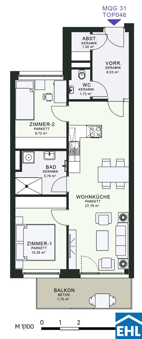 Neubauwohnung Messequartier Balkon Erstbezug