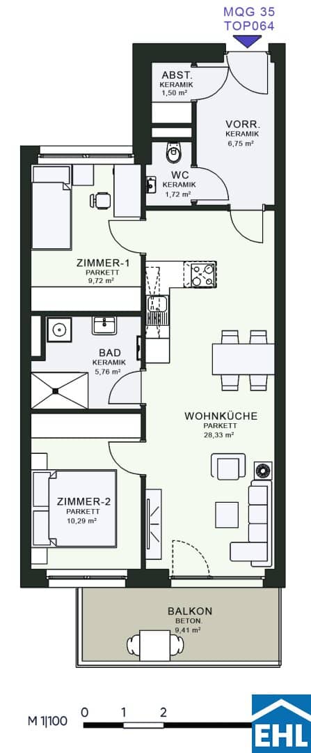 Neubau Wohnung mit Balkon nahe Graz Messe