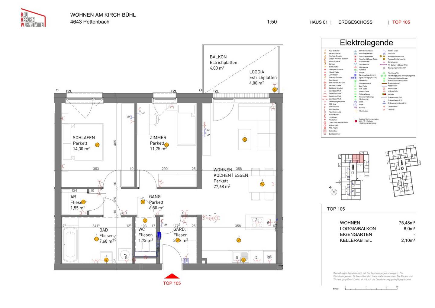Neubauwohnung barrierefrei mit Loggia