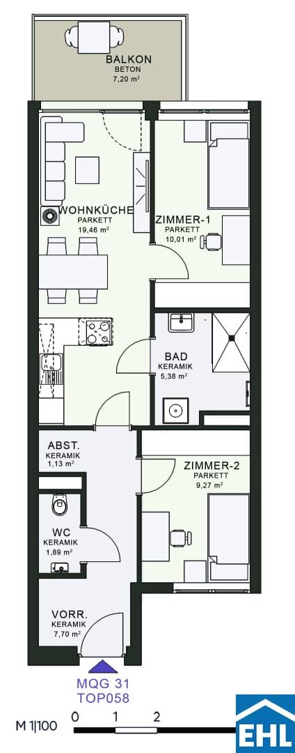 Apartment in Graz Messequartier with Balcony