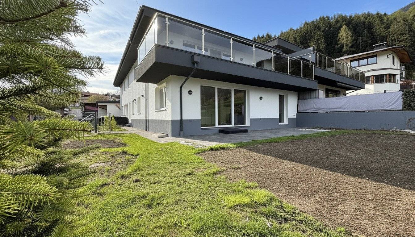 Apartment with garden and two terraces in a quiet location