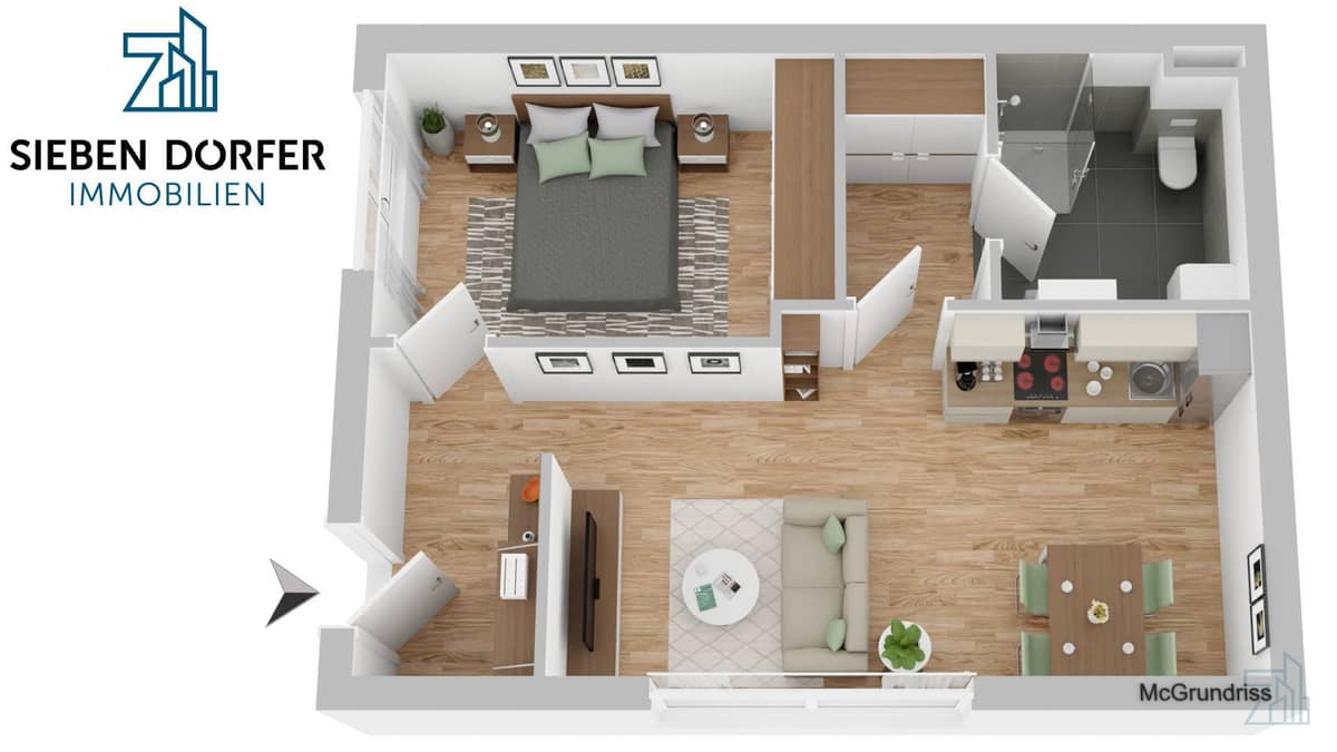 2-Room Apartment with Parking in Puntigam