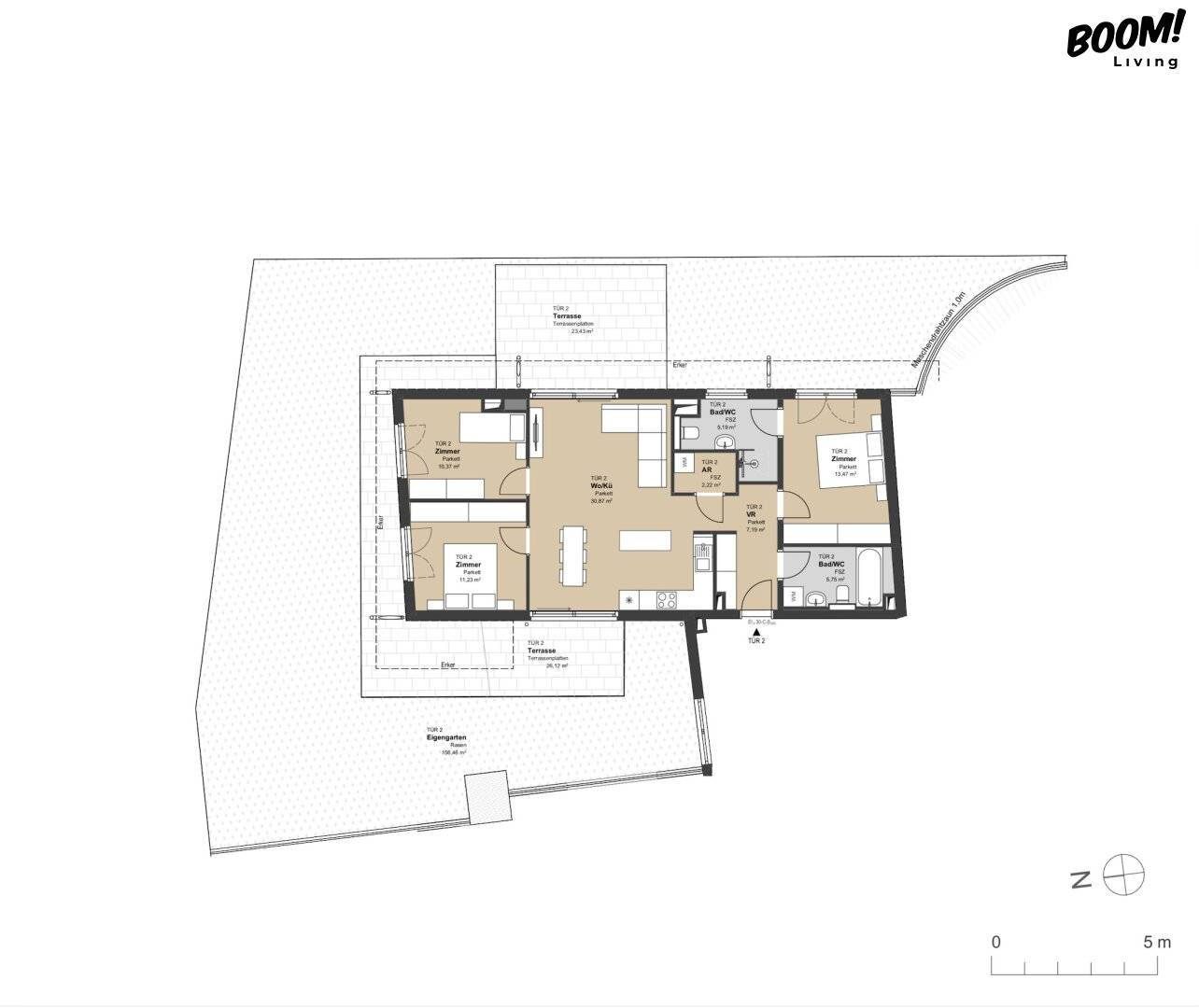 Wohnung Erstbezug mit Garten und Terrasse