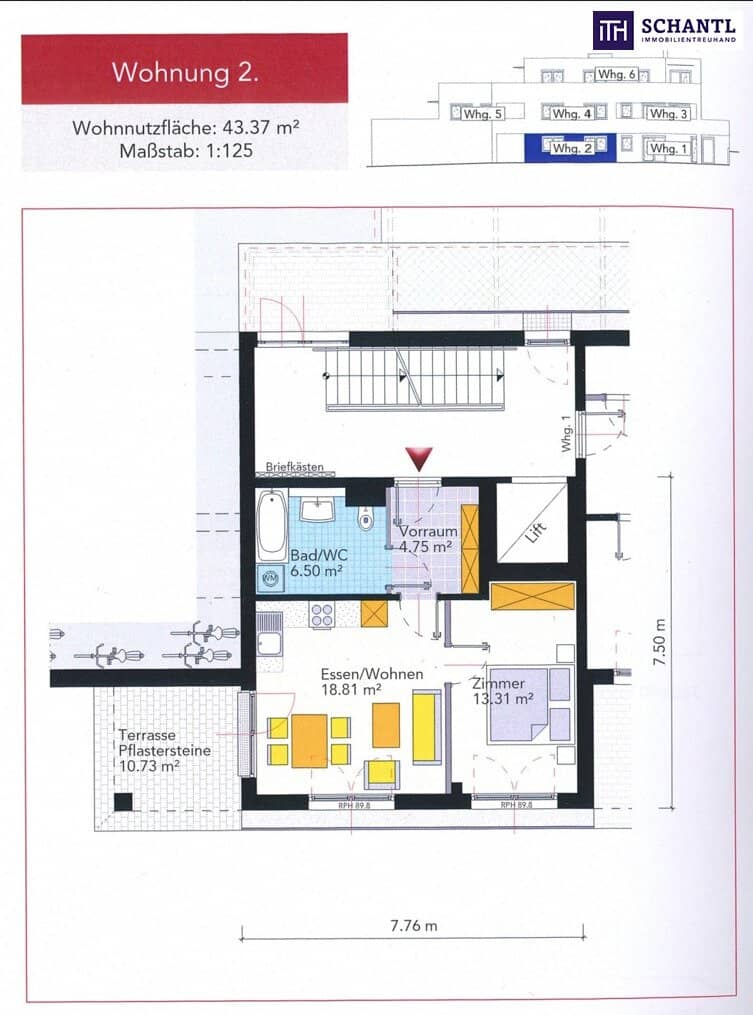 Apartment with sunny south terrace