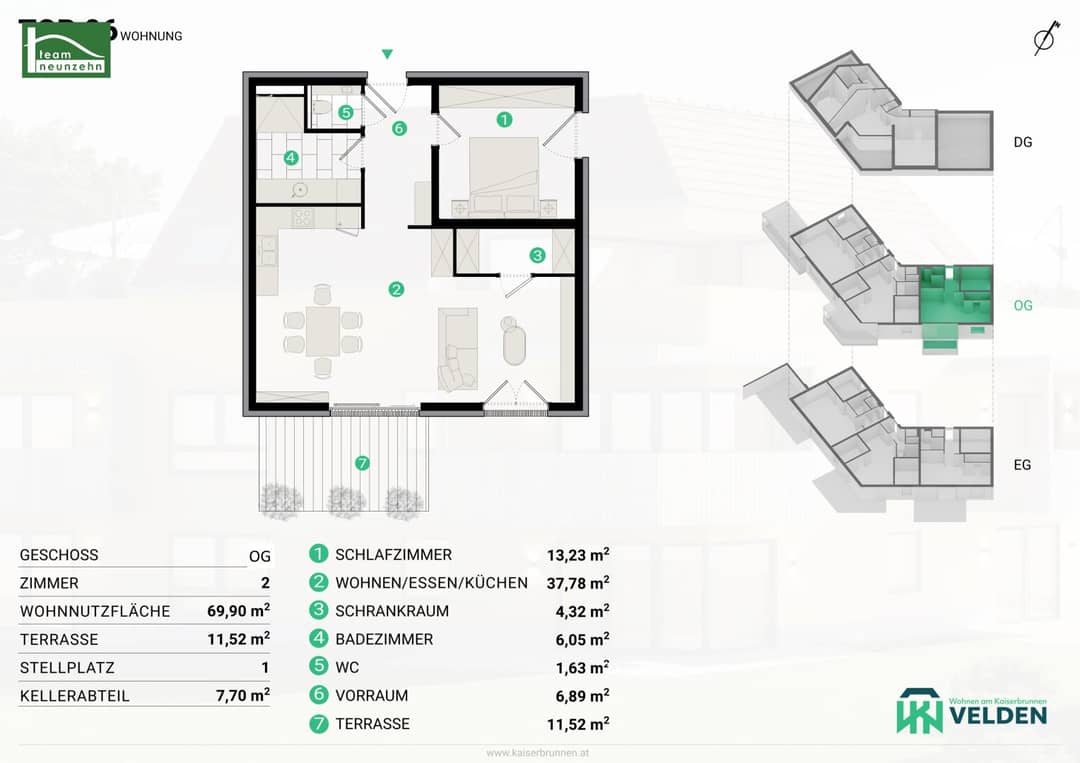 New 70m² Apartment with Terrace Velden