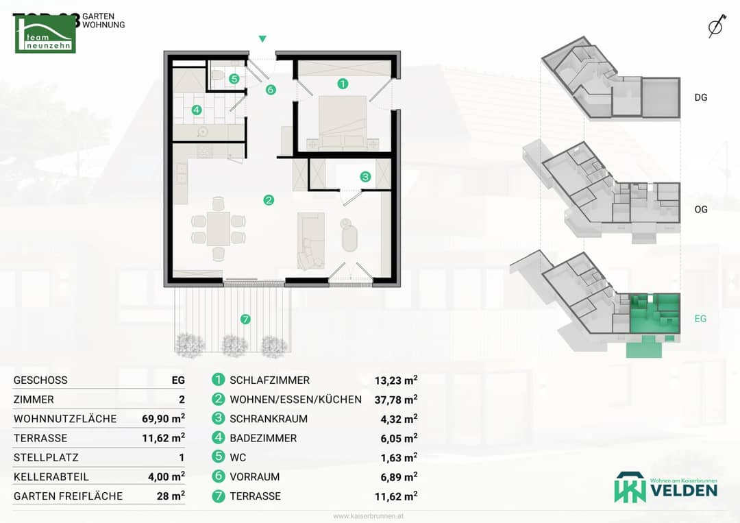 Gartenwohnung EG Velden Wörthersee