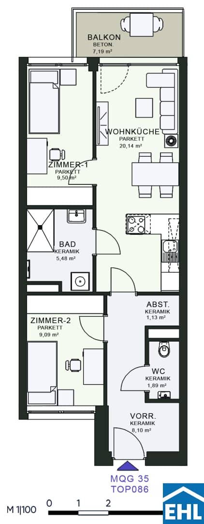 Wohnung Erstbezug im Messequartier mit Balkon
