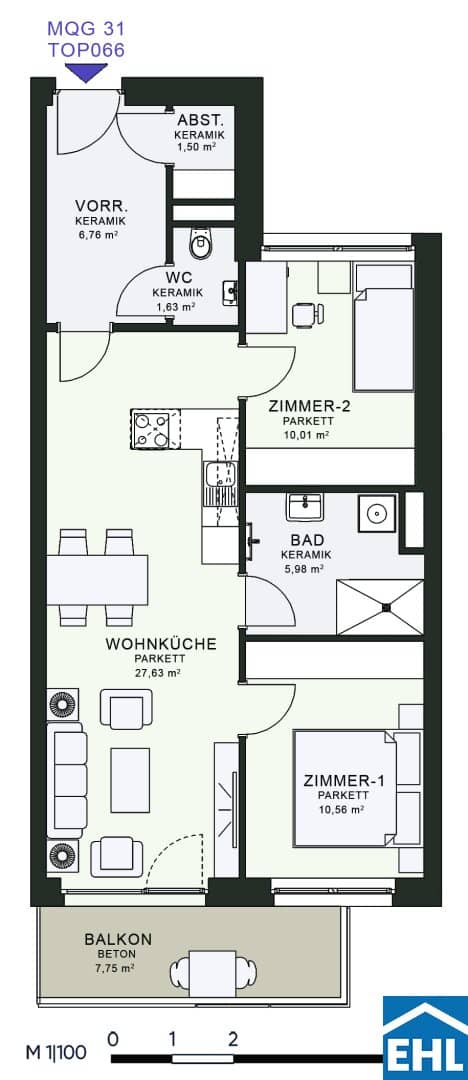 New build apartment balcony Messequadrant