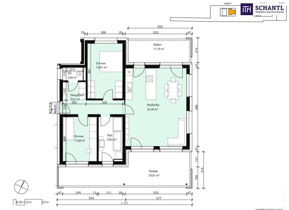 Wohnen in bester Lage von Graz-Liebenau: 3-Zimmer-Wohnung mit Balkon & 29 m²-Terrasse – nachhaltig dank Luftwärmepumpe & Photovoltaikanlage. Baustart erfolgt!