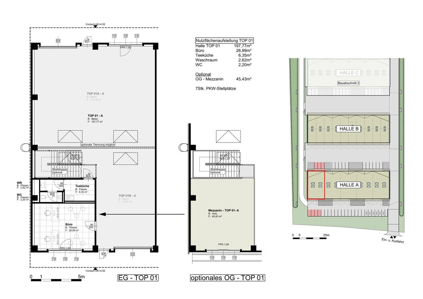 Moderne Gewerbehalle Antau 280m²