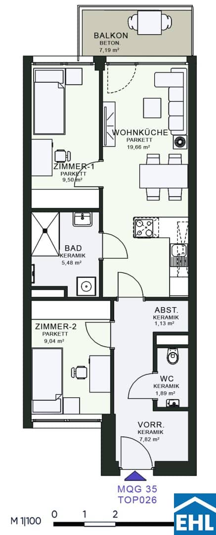 Newly built apartment with balcony near Graz fair