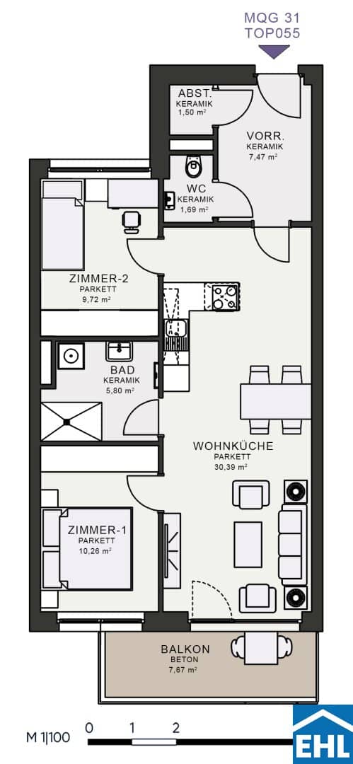 Neubau Wohnung mit Balkon nahe der Messe