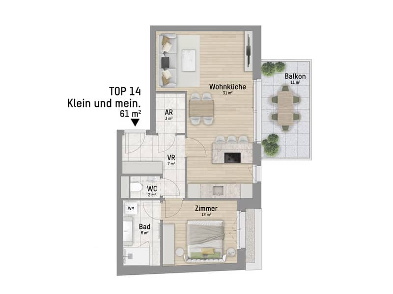 Wohnung mit Terrasse nahe Donau Zentrum Kagran
