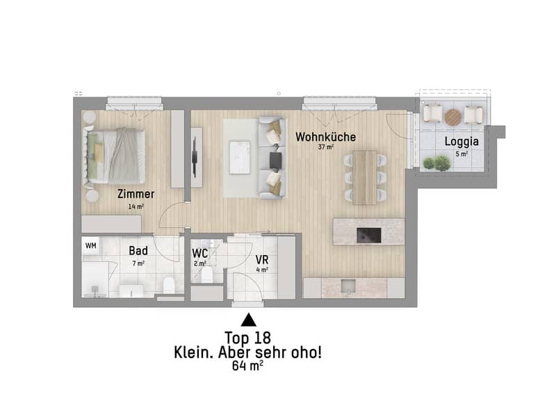 Newly built first occupancy apartment with loggia near U1