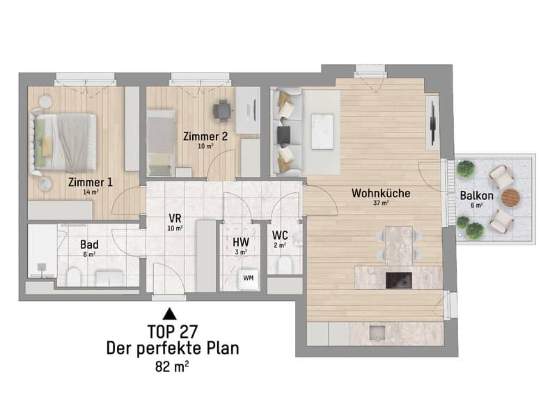 New build Wohnung with terrace near Donau Zentrum