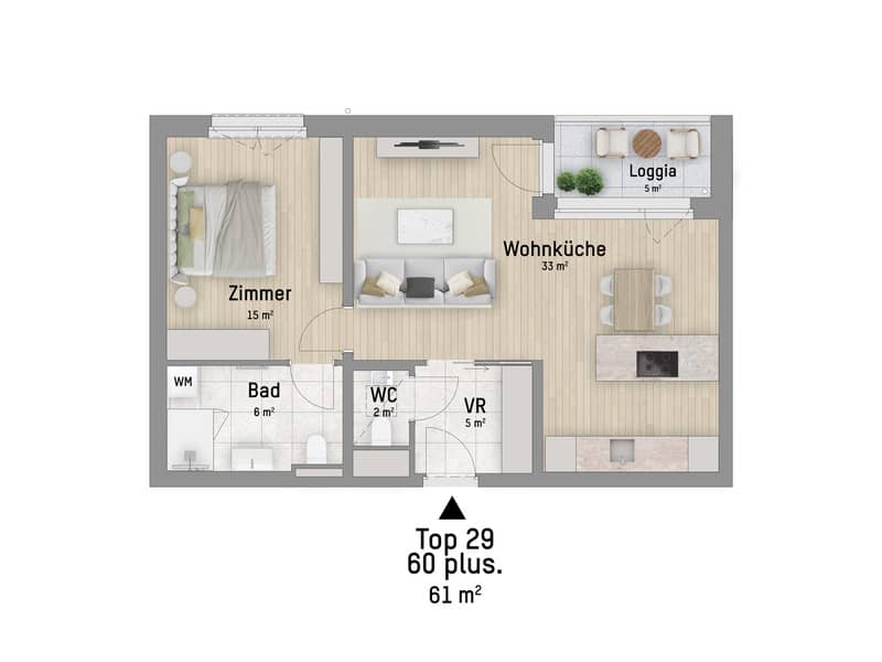 Wohnung nahe Donau Zentrum U1 Loggia Erstbezug