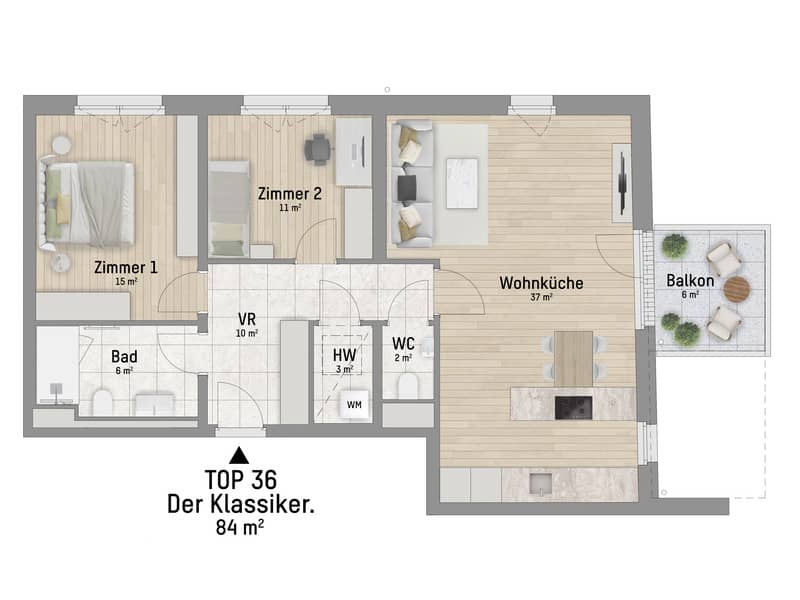 Apartment in new construction first occupancy near Donau Zentrum with premium finishes