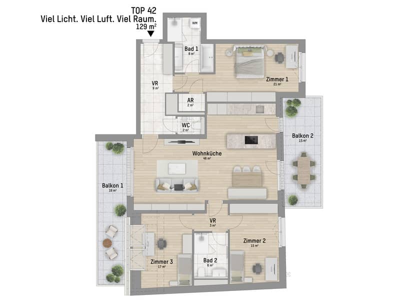 Wohnung Erstbezug Neubau nahe Donau Zentrum