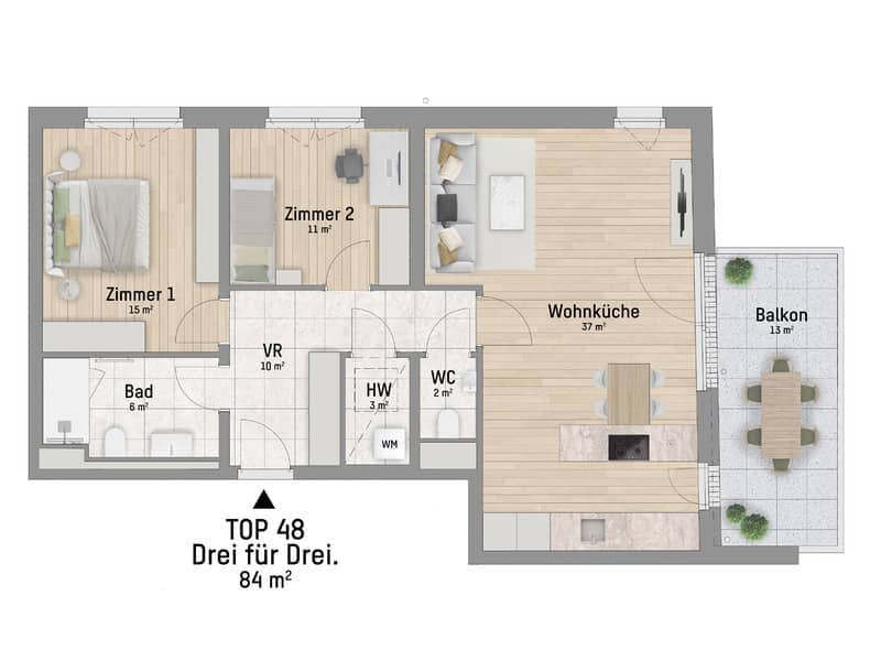 Apartment in a new build near Donau Zentrum U1