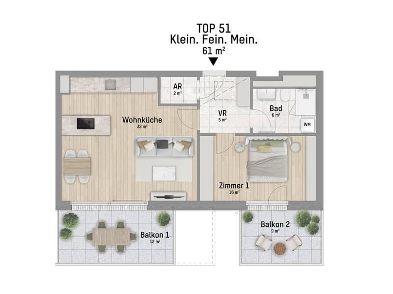 New build first occupancy apartment near Donau Zentrum U1 Kagran