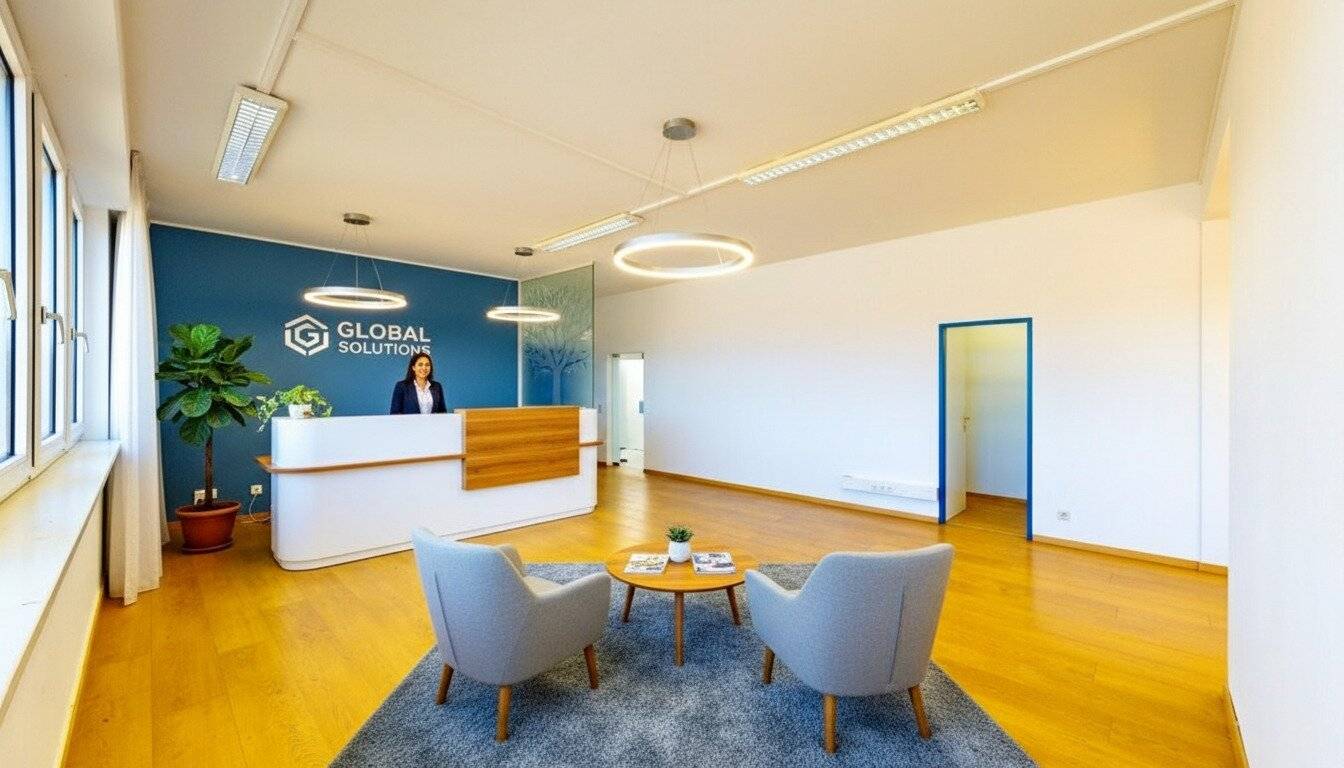 Representative office and practice unit in Klagenfurt with premium appearance, tea kitchen, elevator and parking plus optional expansion with 217.4 m² storage/production