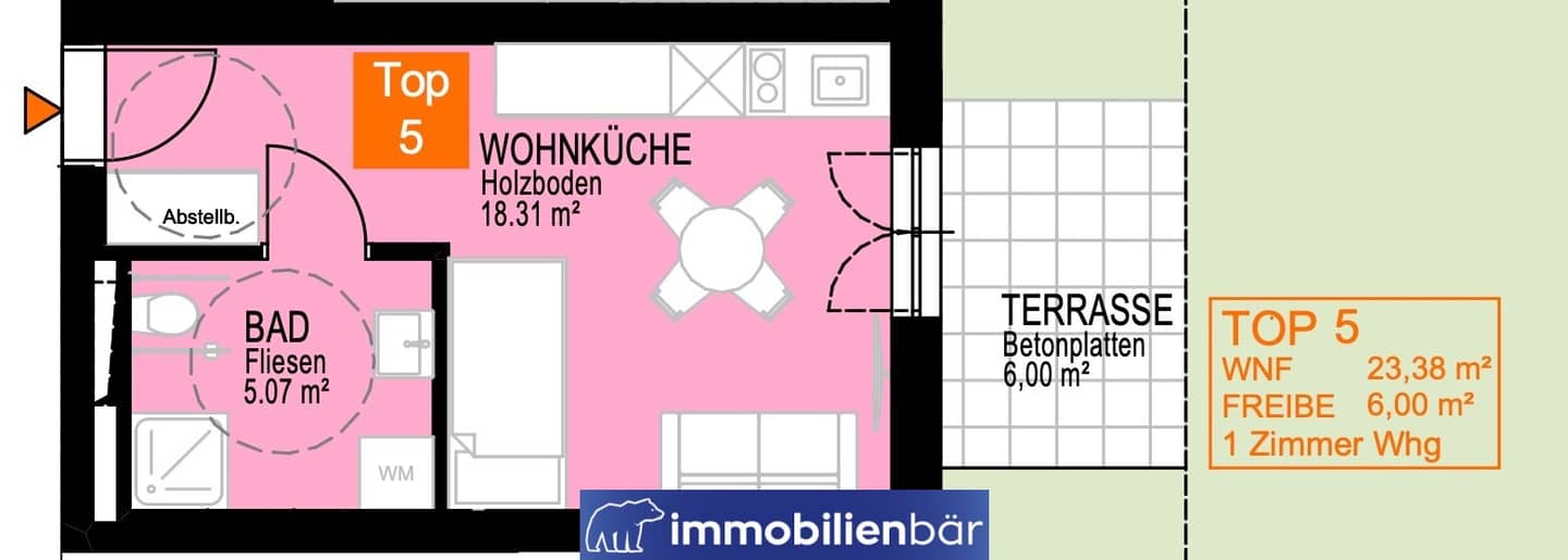 Wohnung First occupancy Terrace Pulvermühlpark