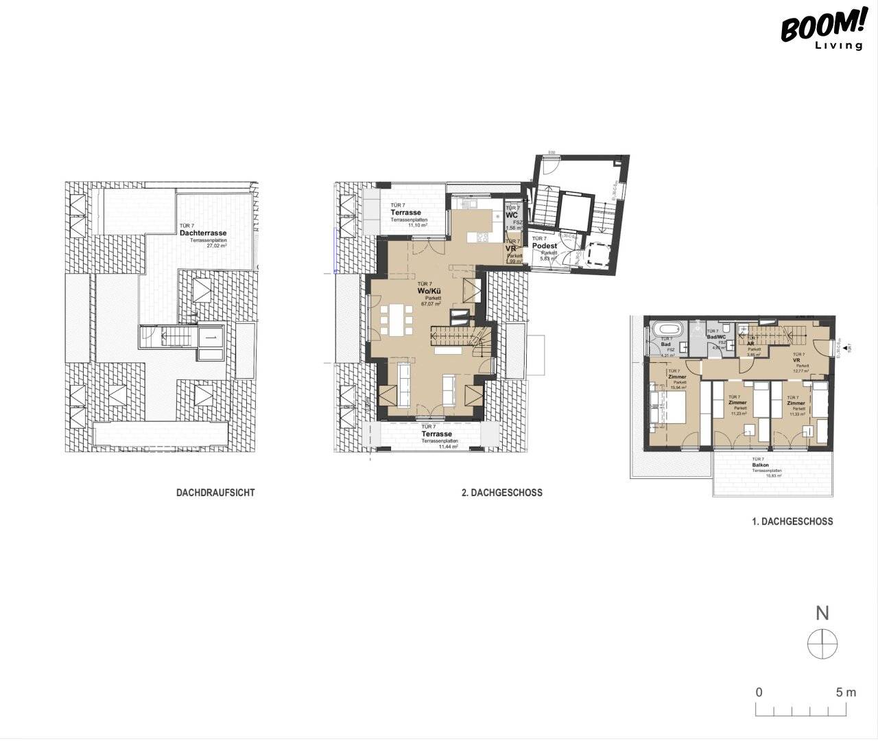 Dachgeschosswohnung Erstbezug Hietzing Terrassen