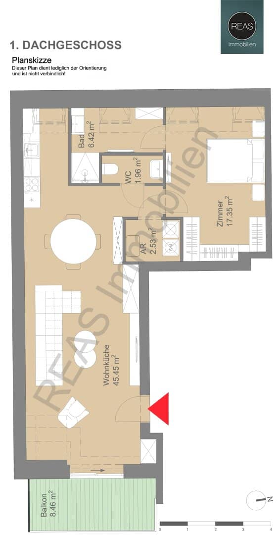 Penthouse with terrace in prime Währing location