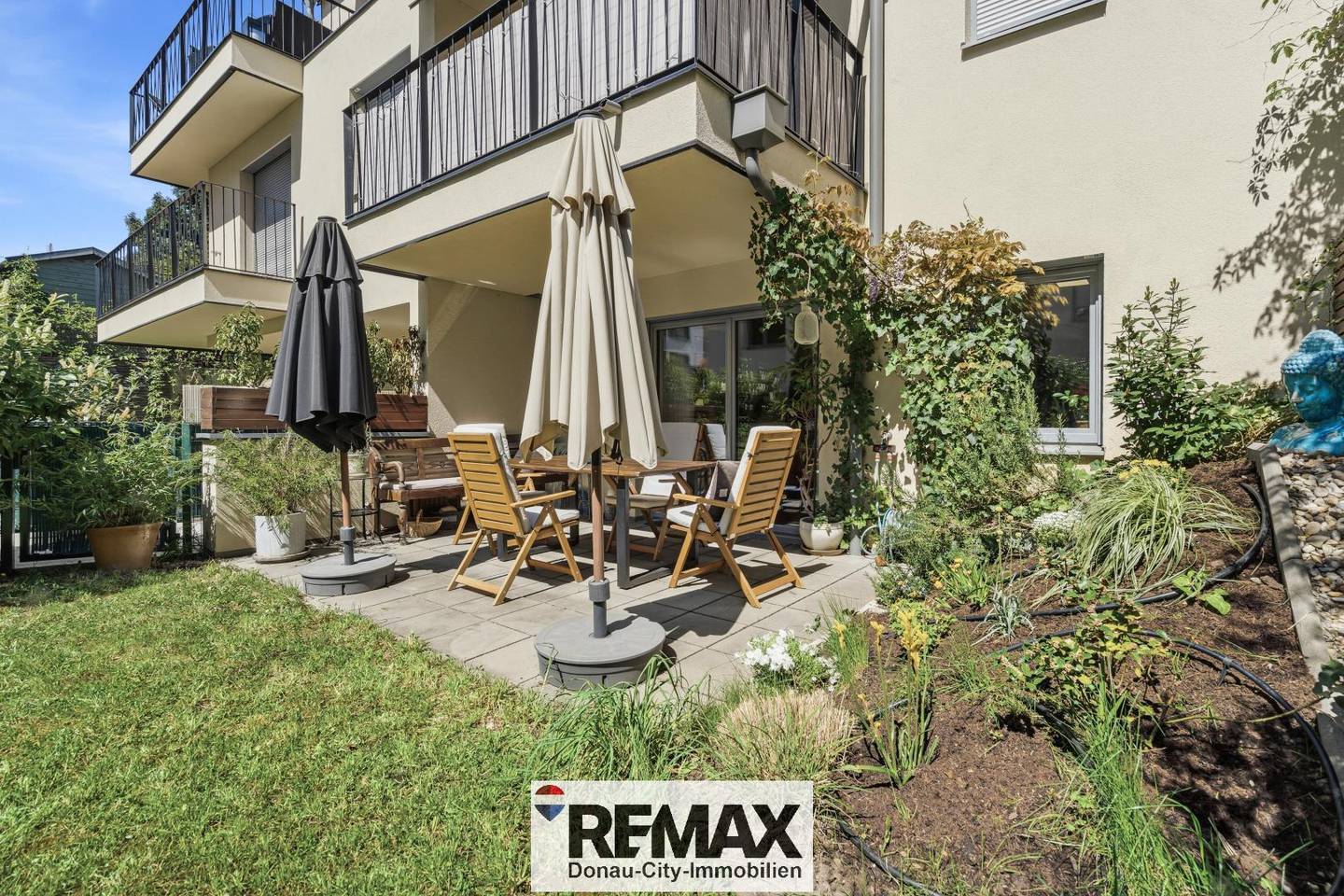 Wohnung with garden and two terraces in quiet location