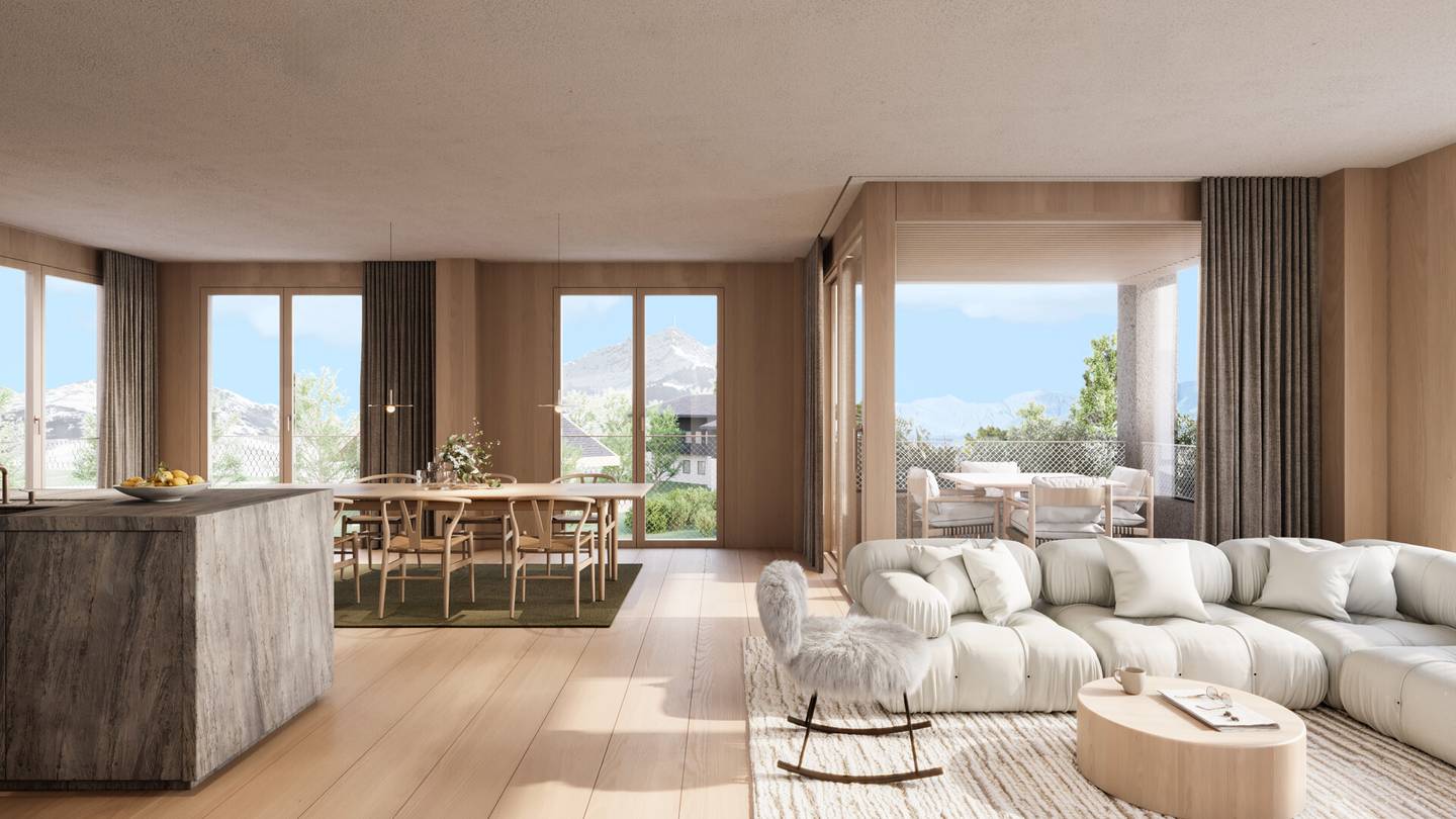 Wohnung Architekten Neubau mit Terrasse und Garten