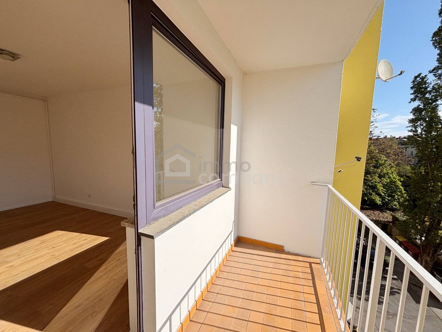 Apartment with bright living kitchen and balcony