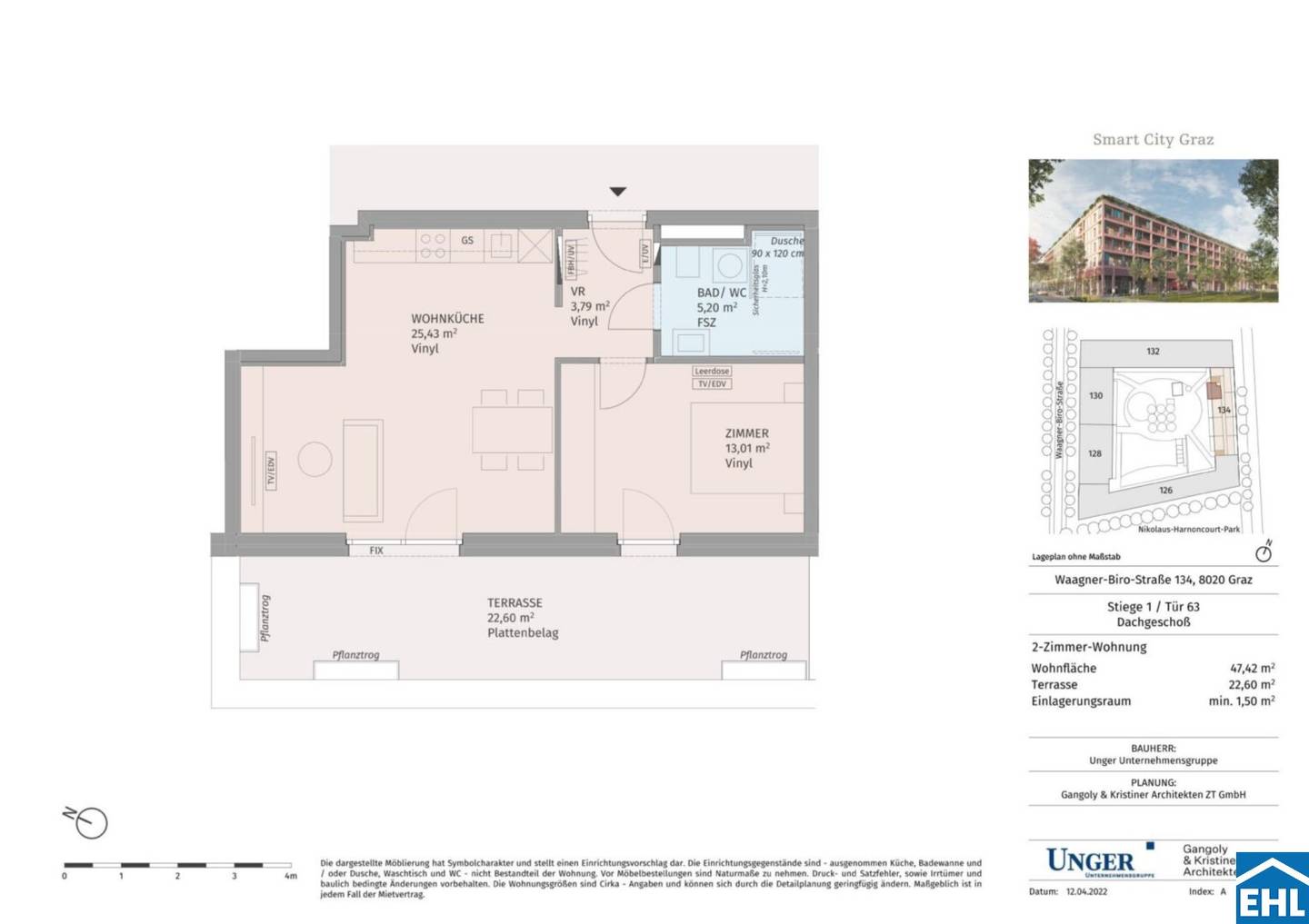 Dachgeschosswohnung mit Terrasse und Tiefgarage