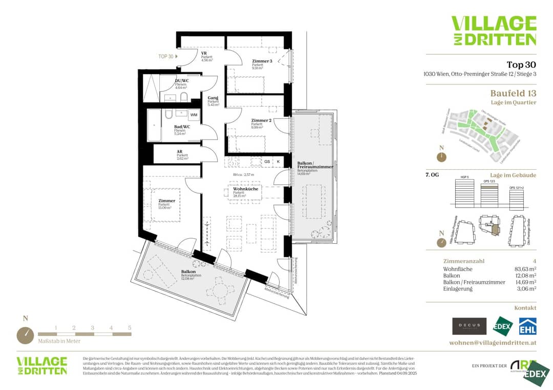 4 ZIMMER | 2 BÄDER | 2 BALKONE | BAUTEILAKTIVIERUNG | URBAN DAHEIM | BAUFELD 13
