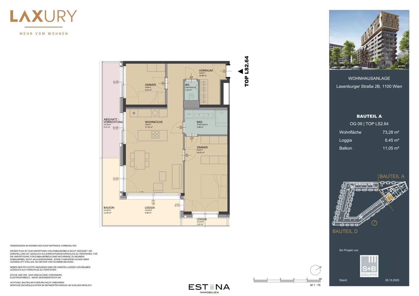 New build apartment with balcony and loggia near main station